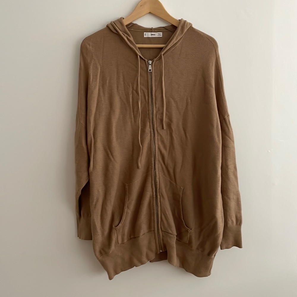 Mango Oversized Zip Up Sweater